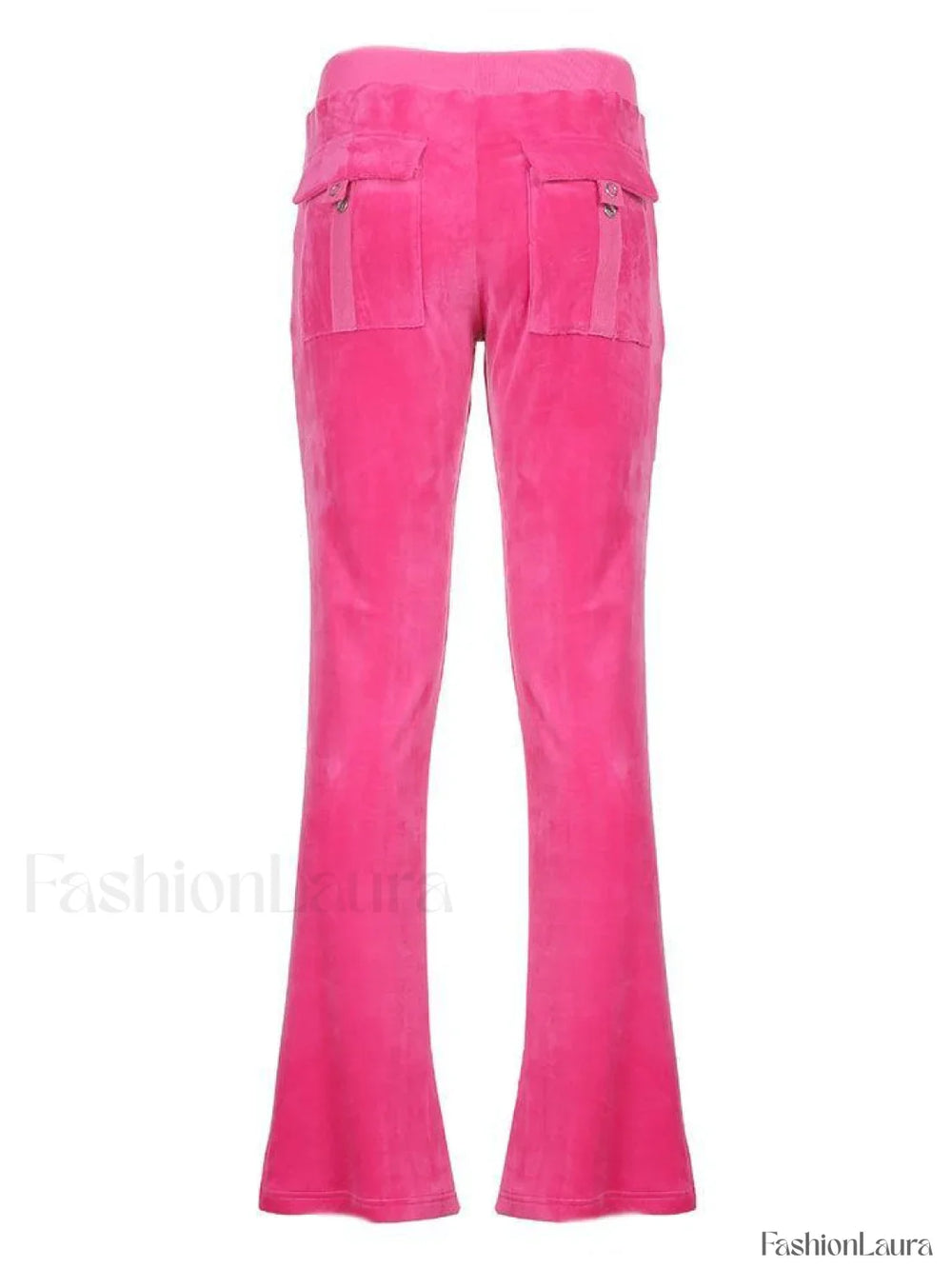 Velvet Solid Flare Leg Pants Pants