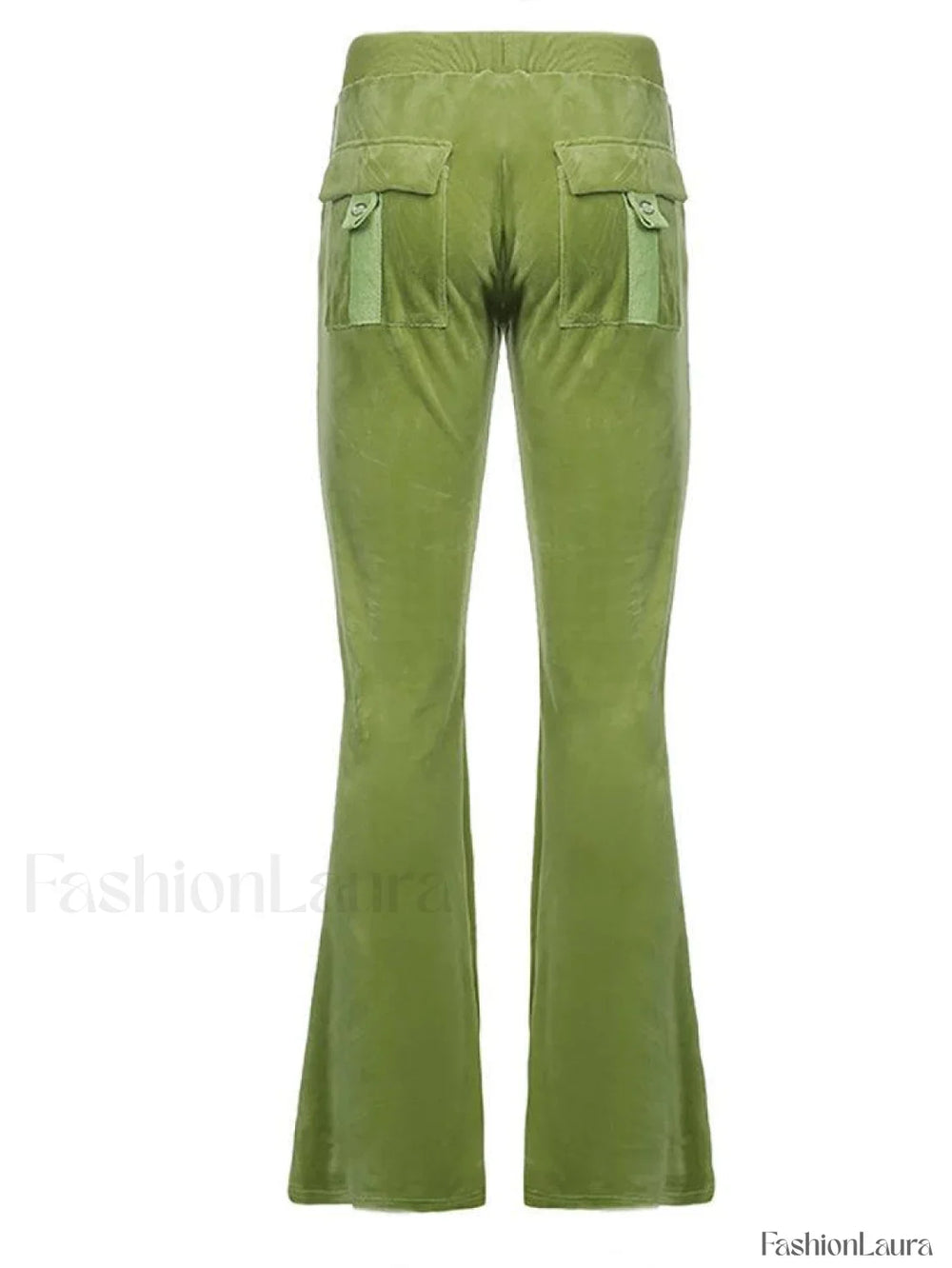 Velvet Solid Flare Leg Pants Pants