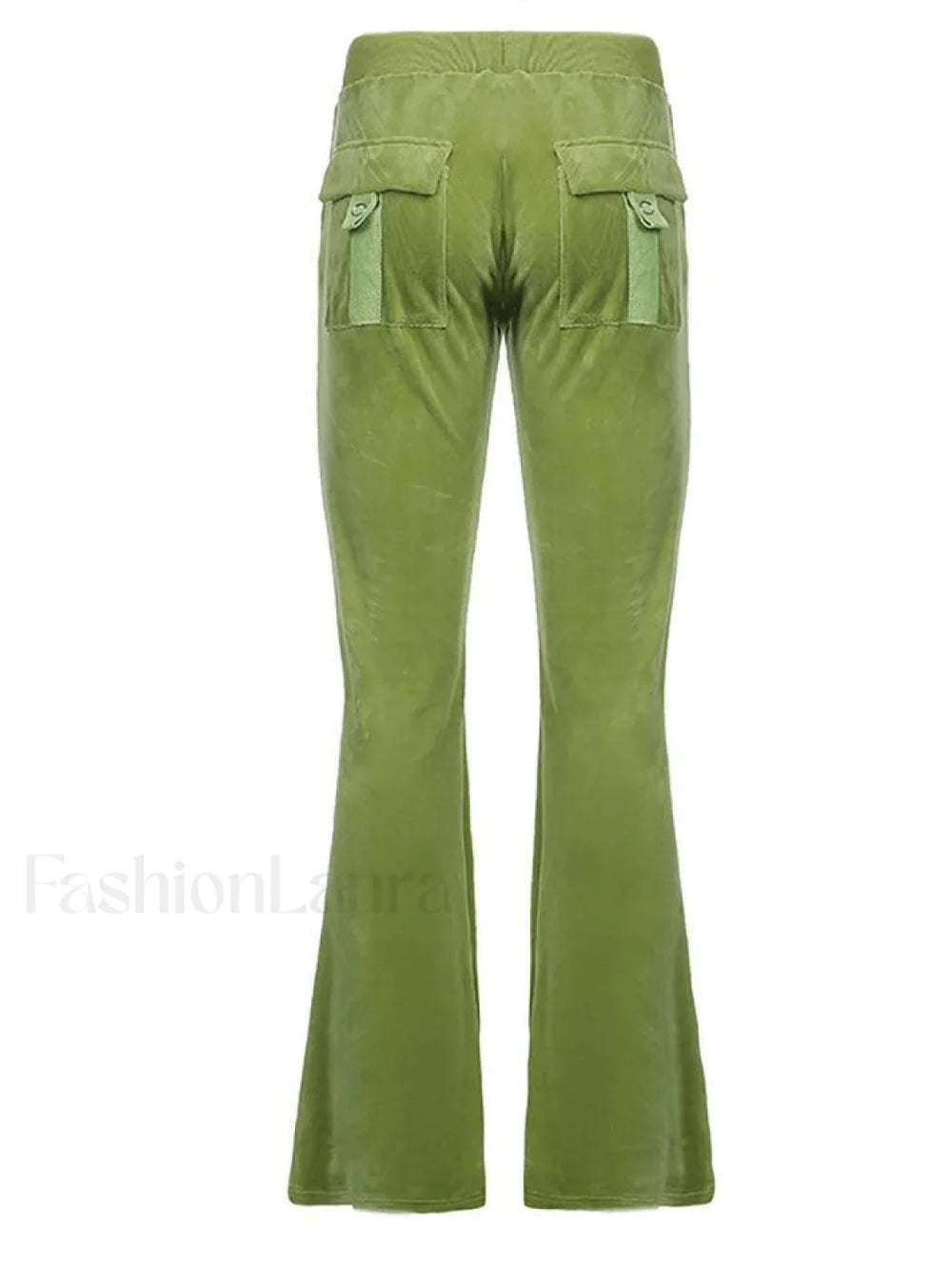 Velvet Solid Flare Leg Pants Pants