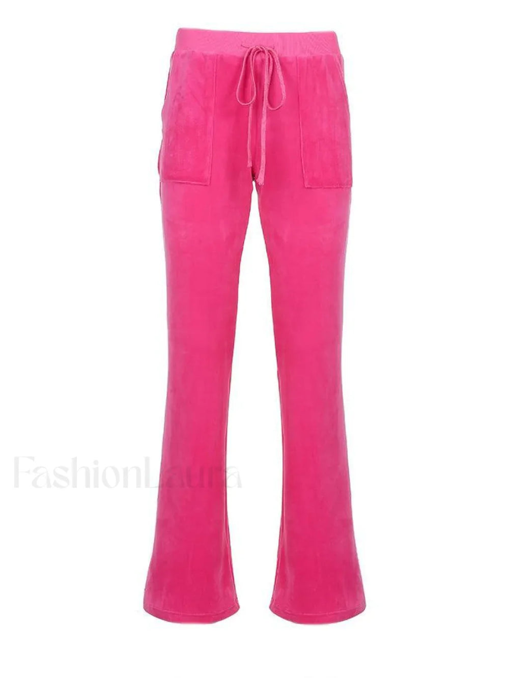 Velvet Solid Flare Leg Pants Pants