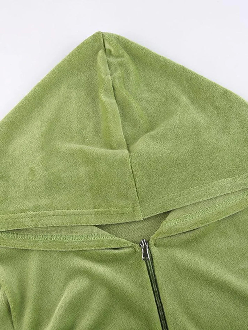 Velvet Zip Up Hoodie Sweatshirts & Hoodies L