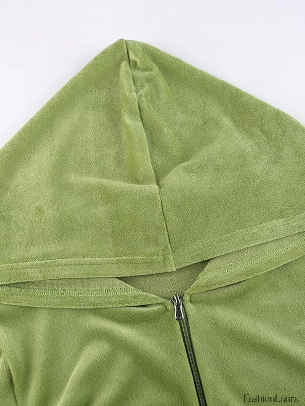 Velvet Zip Up Hoodie Sweatshirts & Hoodies L