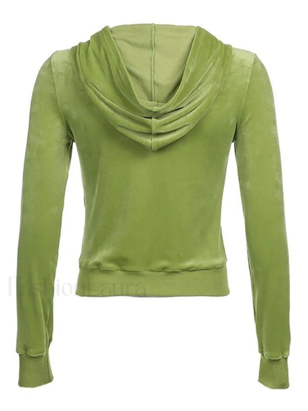 Velvet Zip Up Hoodie Sweatshirts & Hoodies L