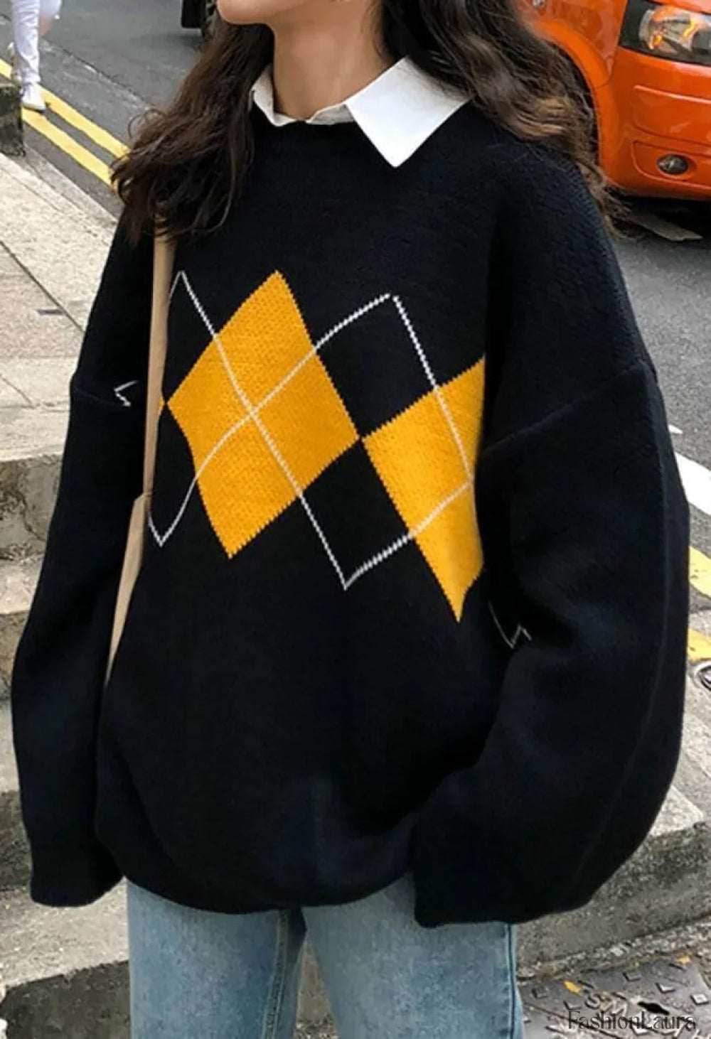 Vintage Argyle Pullover Sweater Sweaters L