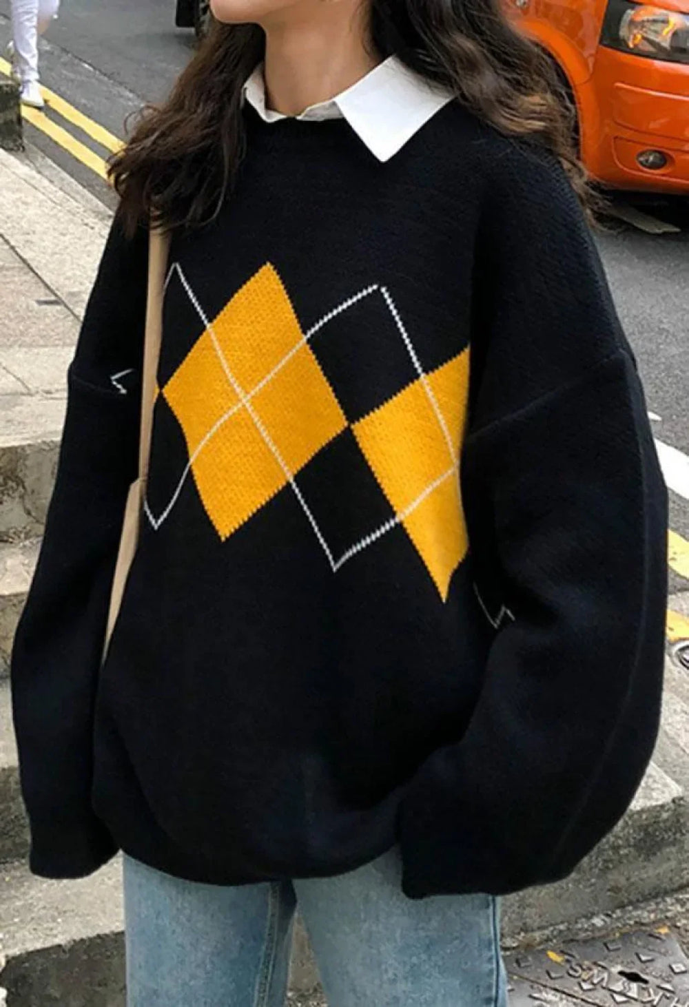 Vintage Argyle Pullover Sweater Sweaters L