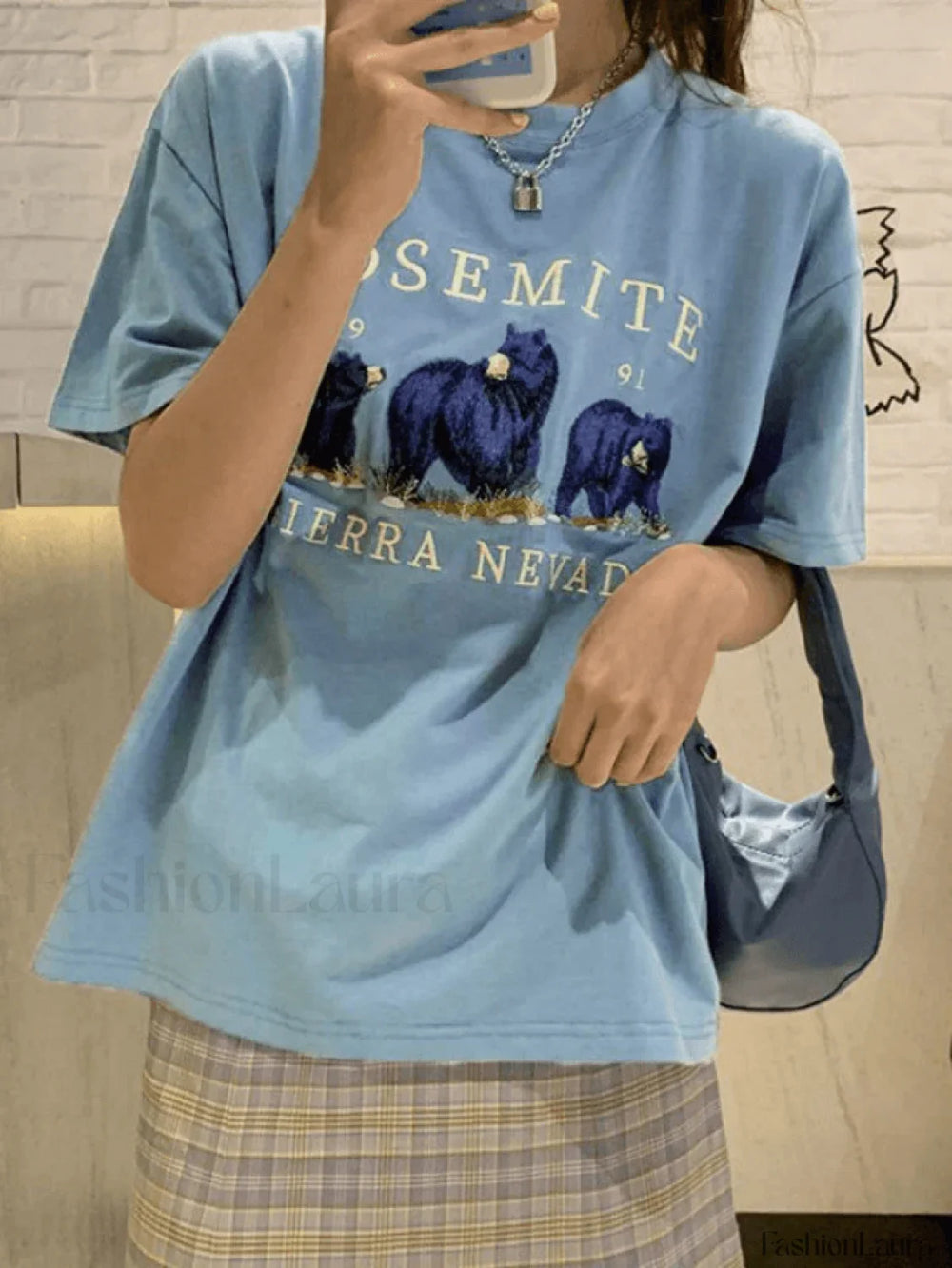 Vintage Bear Graphic Tee Blue1 / M Tops&Tees