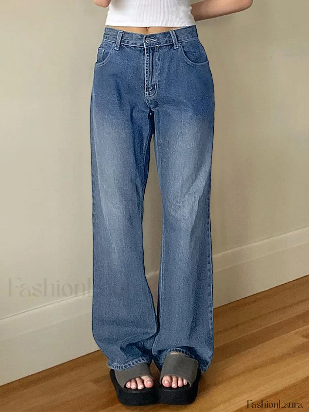 Vintage Blue Wash Boyfriend Jeans Boyfriend Jeans