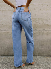 Vintage Denim Straight Leg Pants Jeans