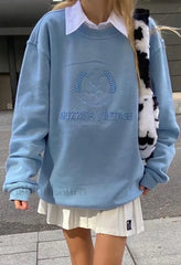 Vintage Embroidered Long Sleeve Sweatshirt Blue / S Sweatshirts & Hoodies L