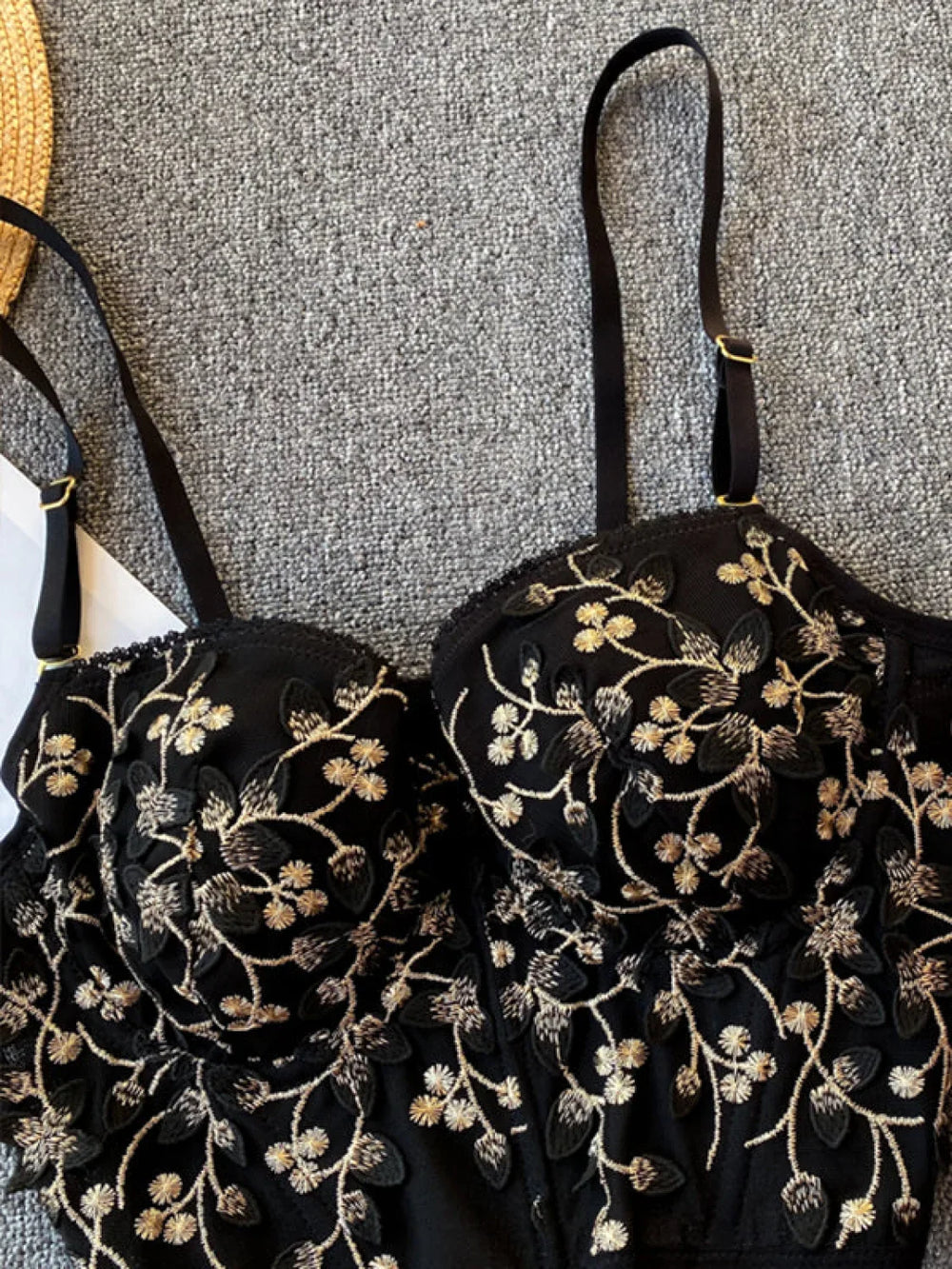 Vintage Lace Embroidery Bustier Corset Top