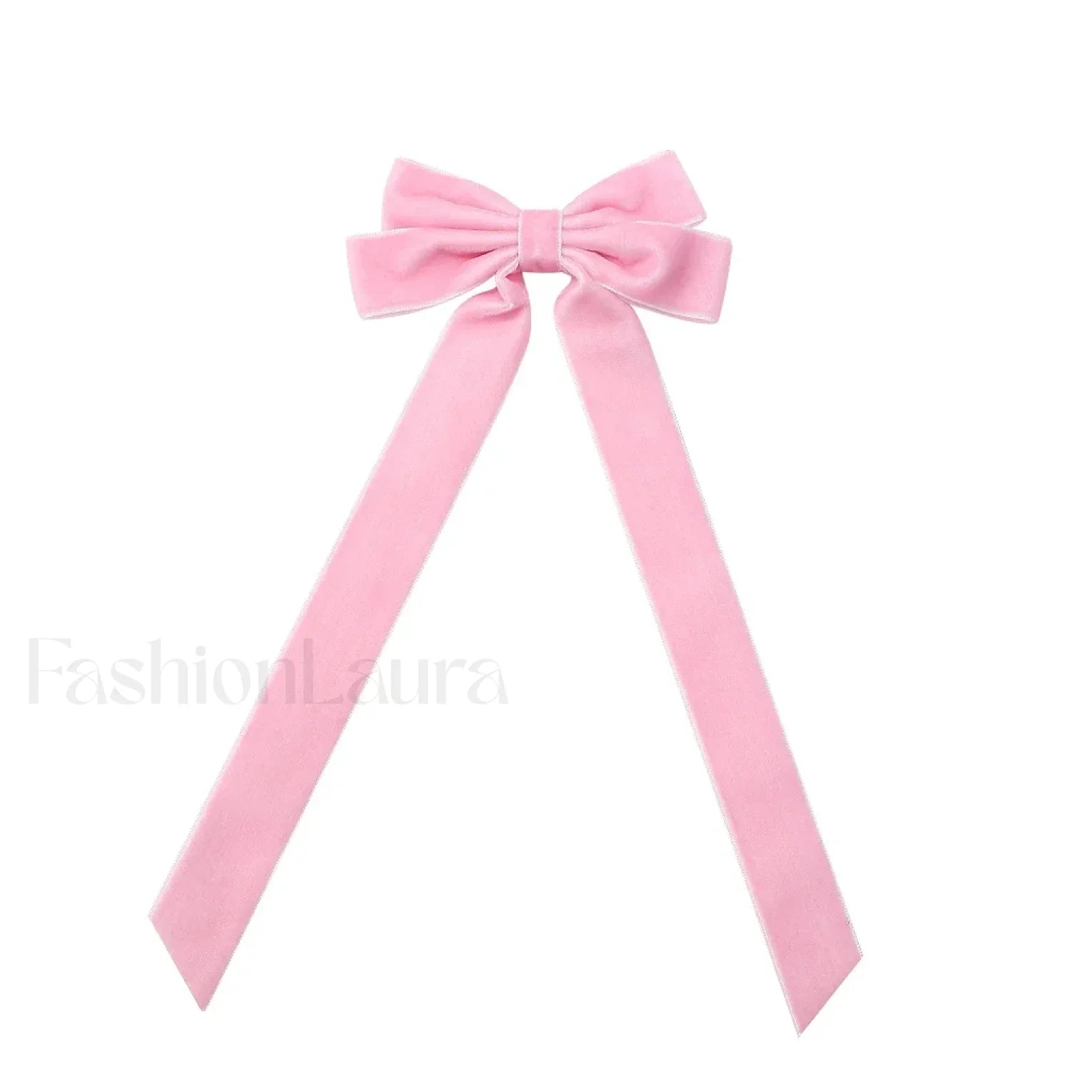 Vintage Large Velvet Wedding Long Ribbon Korean Christmas Hair Accessory pink 2 / 1pcs