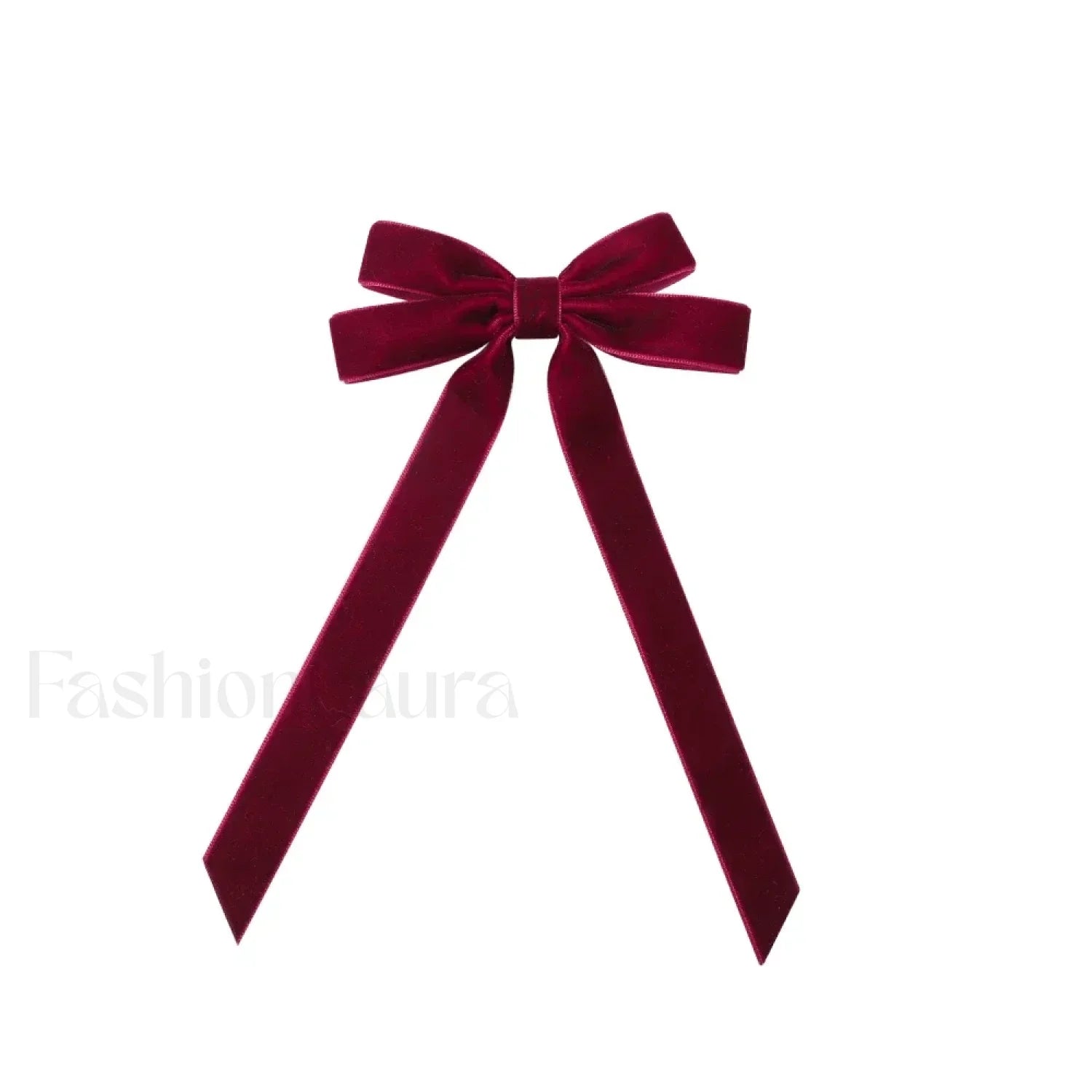 Vintage Large Velvet Wedding Long Ribbon Korean Christmas Hair Accessory wine red 1 / 1pcs