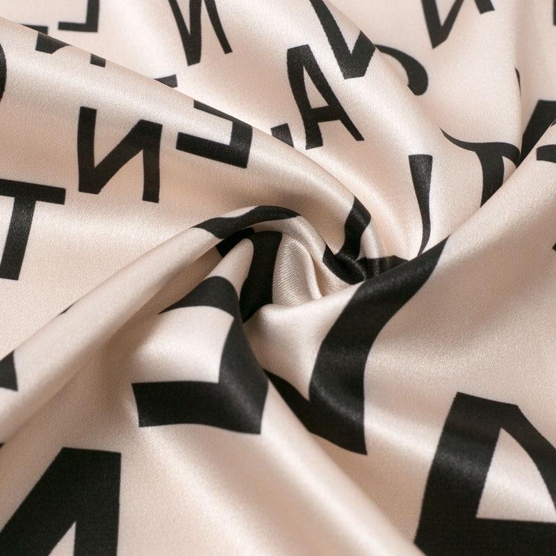 JuliaFashion - Vintage Letter Printed Long Sleeve Wrap Dress