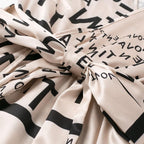 JuliaFashion - Vintage Letter Printed Long Sleeve Wrap Dress