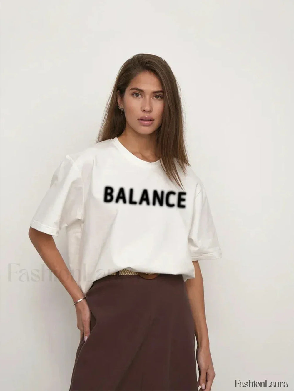 Vintage Letter Printed T Shirt White / M