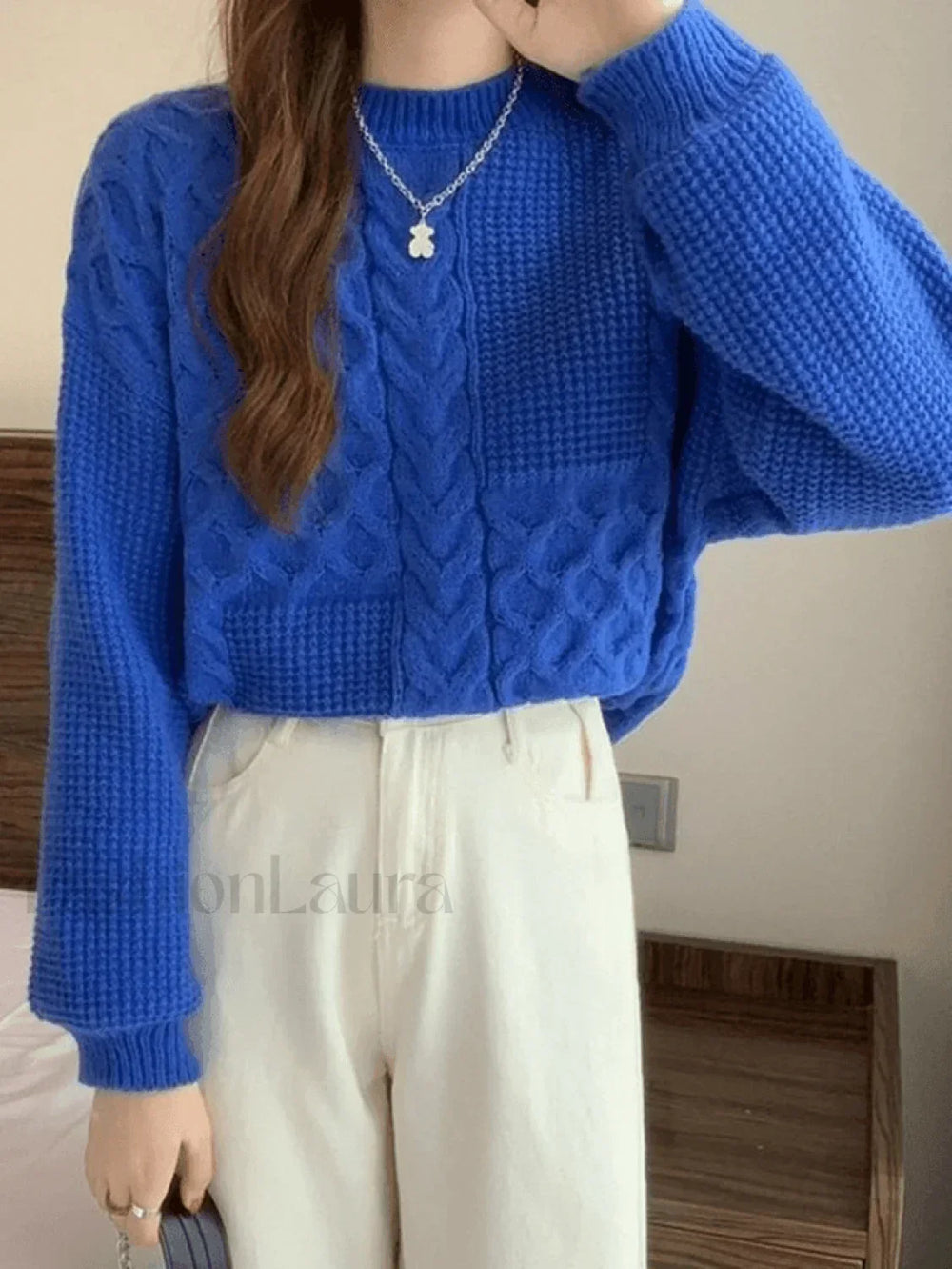 Vintage Long Sleeve Cable Knit Sweater Sweaters