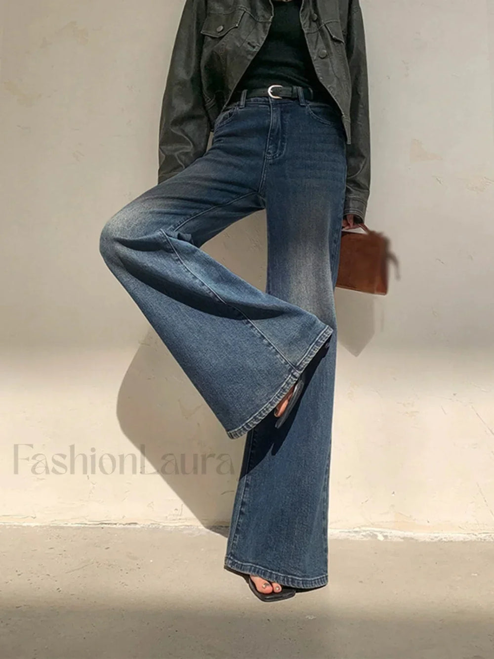 Vintage Low Rise Washed Wide Leg Jeans Jeans