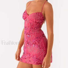 Vintage Pearl Embellished Floral Dress