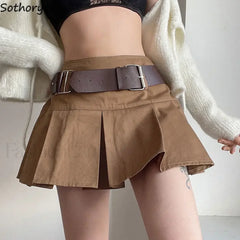 Vintage Pleated College Mini Skirt