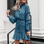 JuliaFashion - Vintage Polka Dot Bodycon Autumn Dress