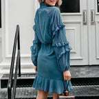 JuliaFashion - Vintage Polka Dot Bodycon Autumn Dress