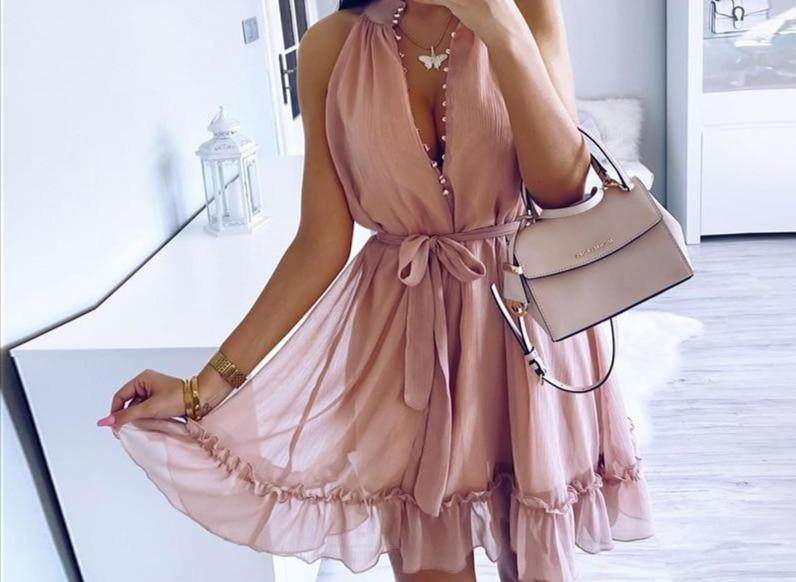 JuliaFashion - Vintage Ruffle Sexy Sleeveless Dress