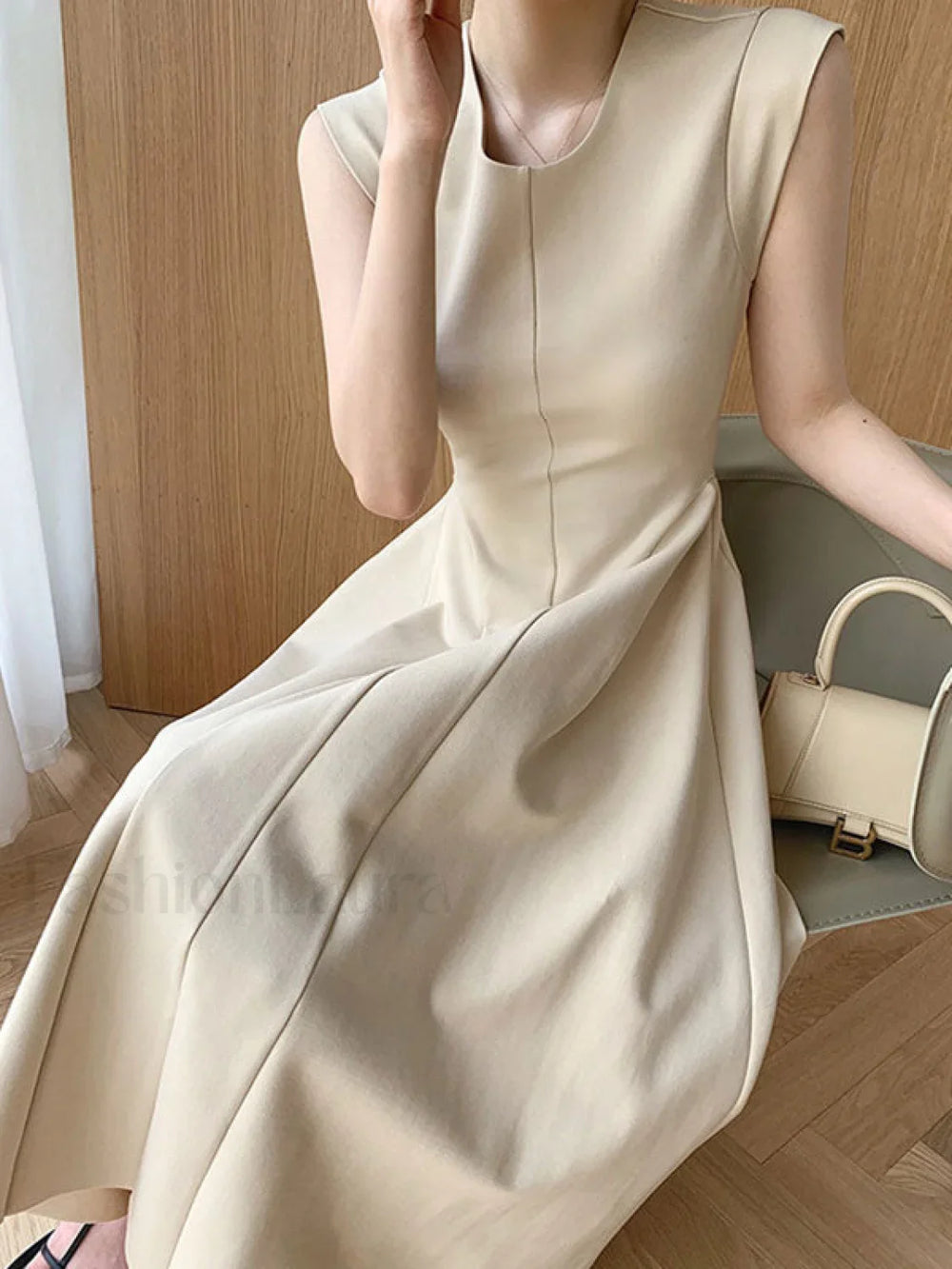 Vintage Spliced Swing Maxi Dress Midi Dresses