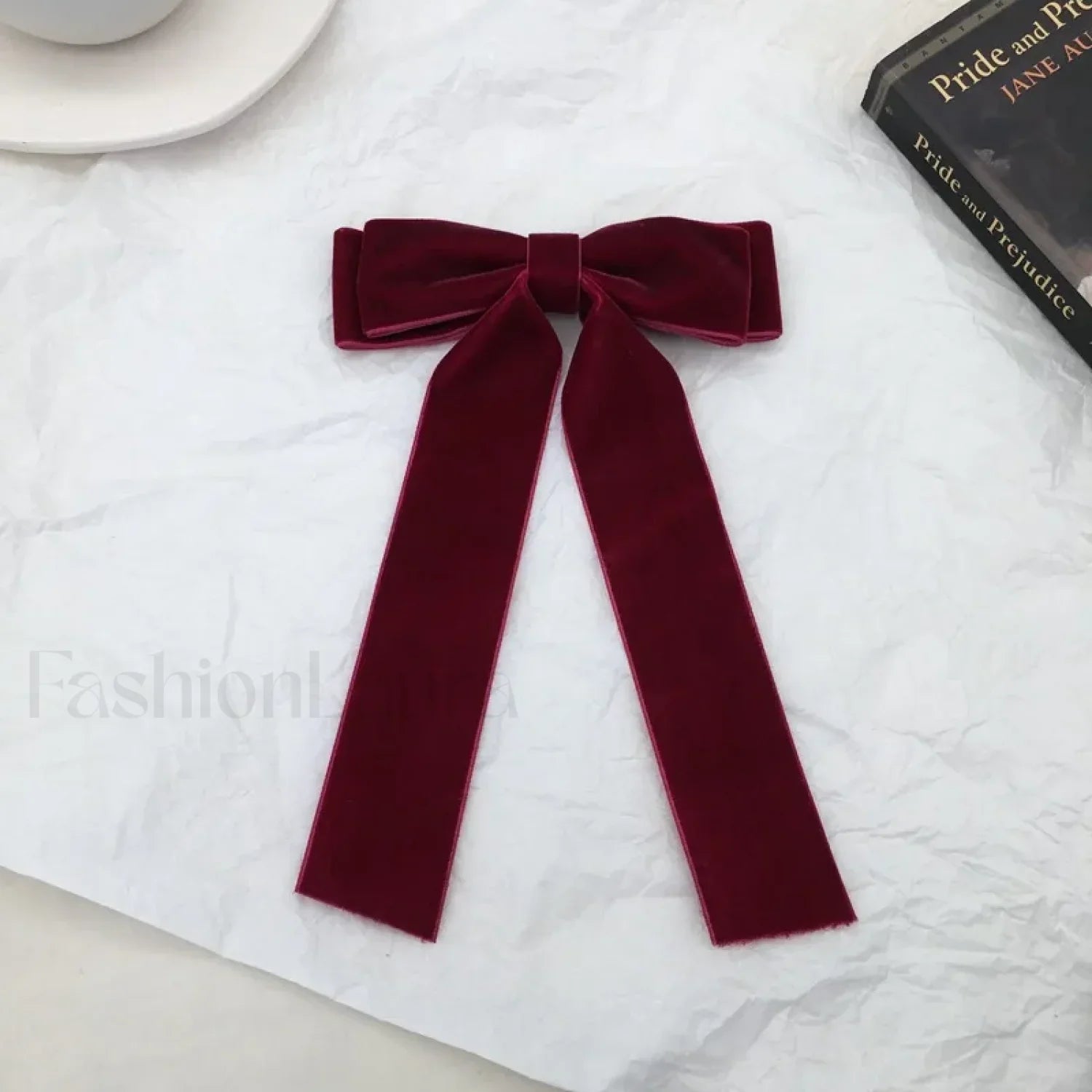 Vintage Velvet Bow Hair Clips Ladies Headdress Christmas Hair Accessory