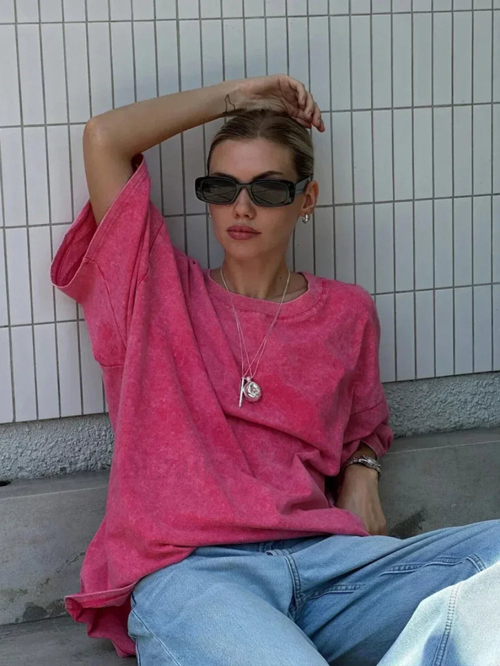 Vintage Wax Print Cotton T Shirt