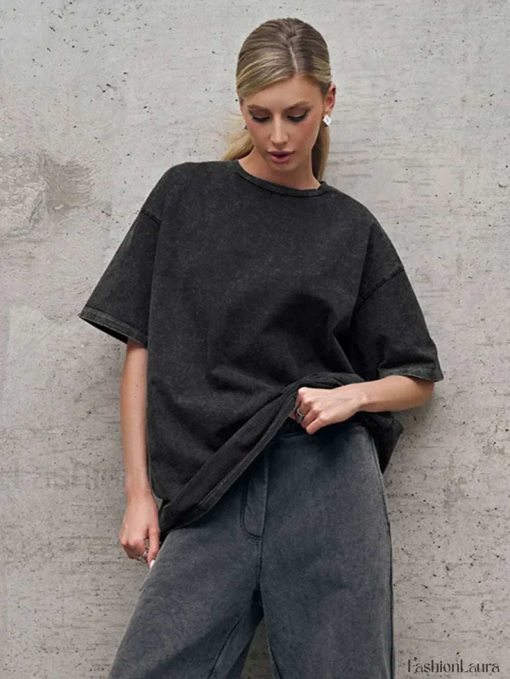 Vintage Wax Print Cotton T Shirt