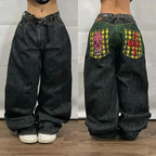 Vintage Wide Leg Baggy Jeans for Men: Y2K Hip Hop Street Style 2 / S