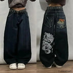 Vintage Wide Leg Baggy Jeans for Men: Y2K Hip Hop Street Style 3 / S