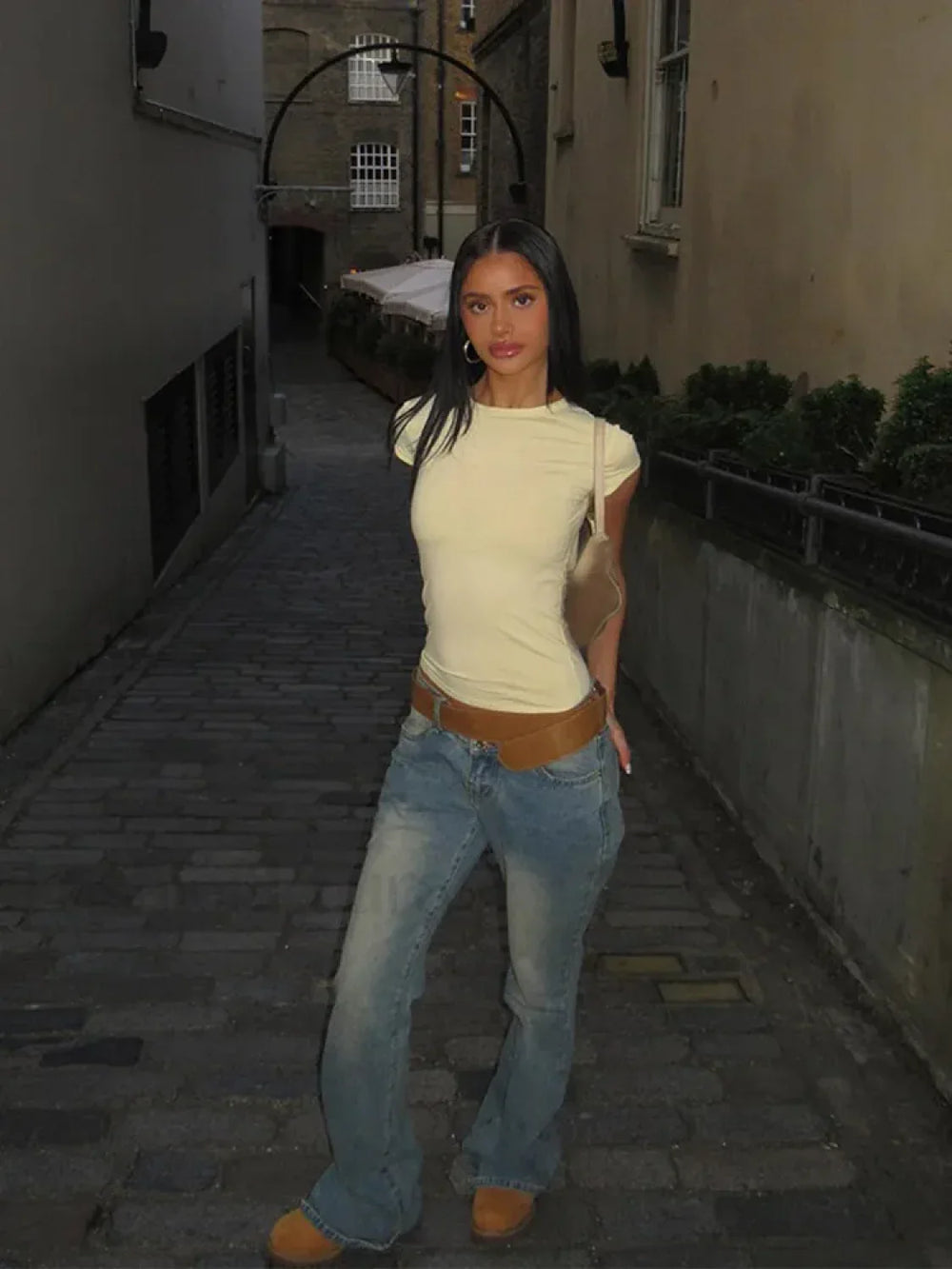 Waist Cinching Bodycon Commuting T Shirt