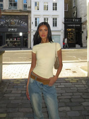 Waist Cinching Bodycon Commuting T Shirt