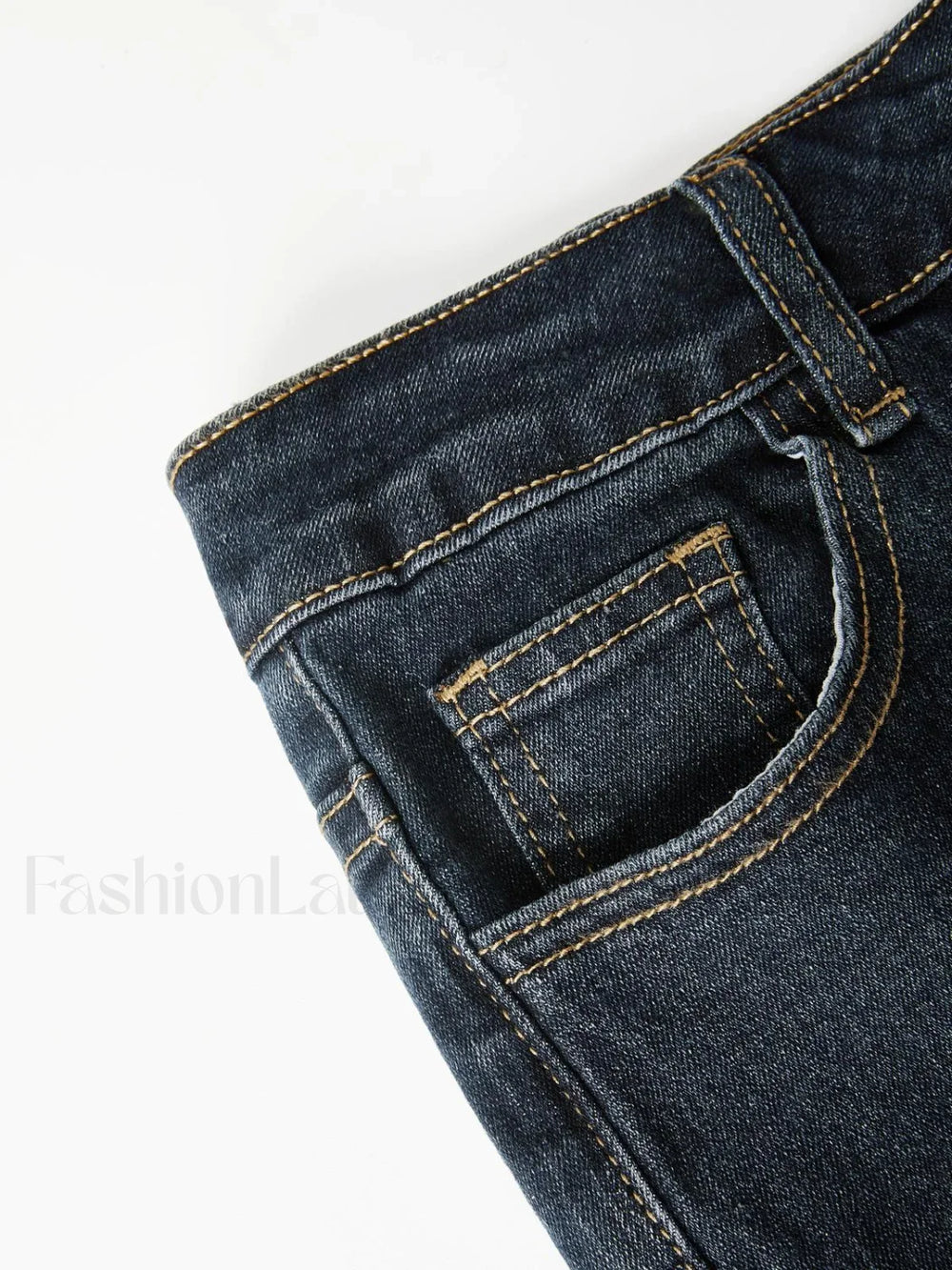 Washed Low Waist Flare Jeans Flare Jeans