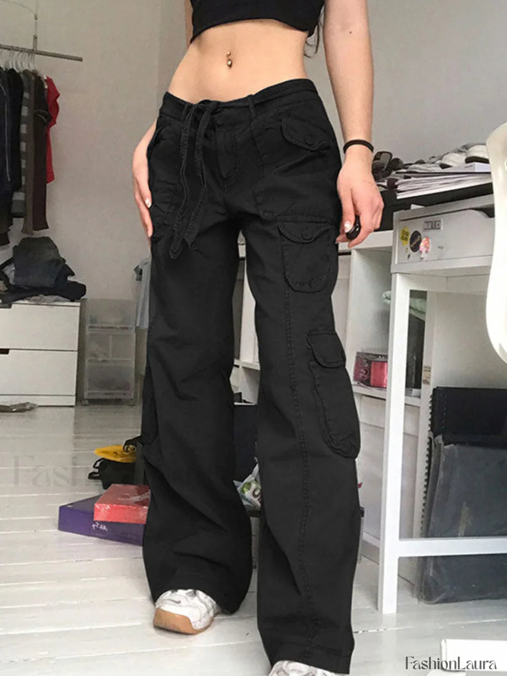 Washed Pocket Patched Cargo Jeans Cargo Jeans