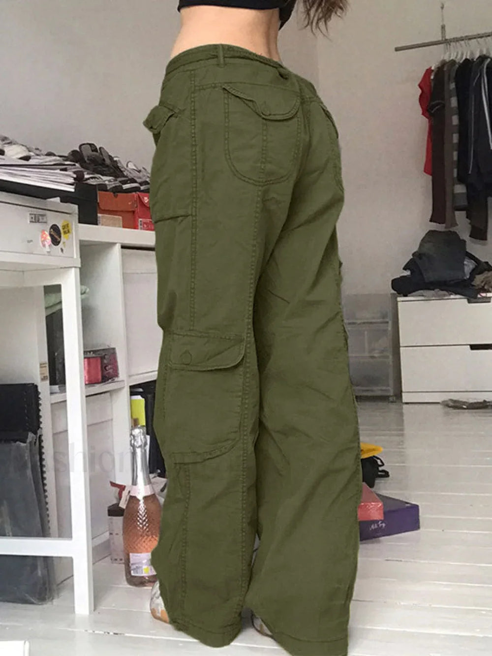 Washed Pocket Patched Cargo Jeans Cargo Jeans