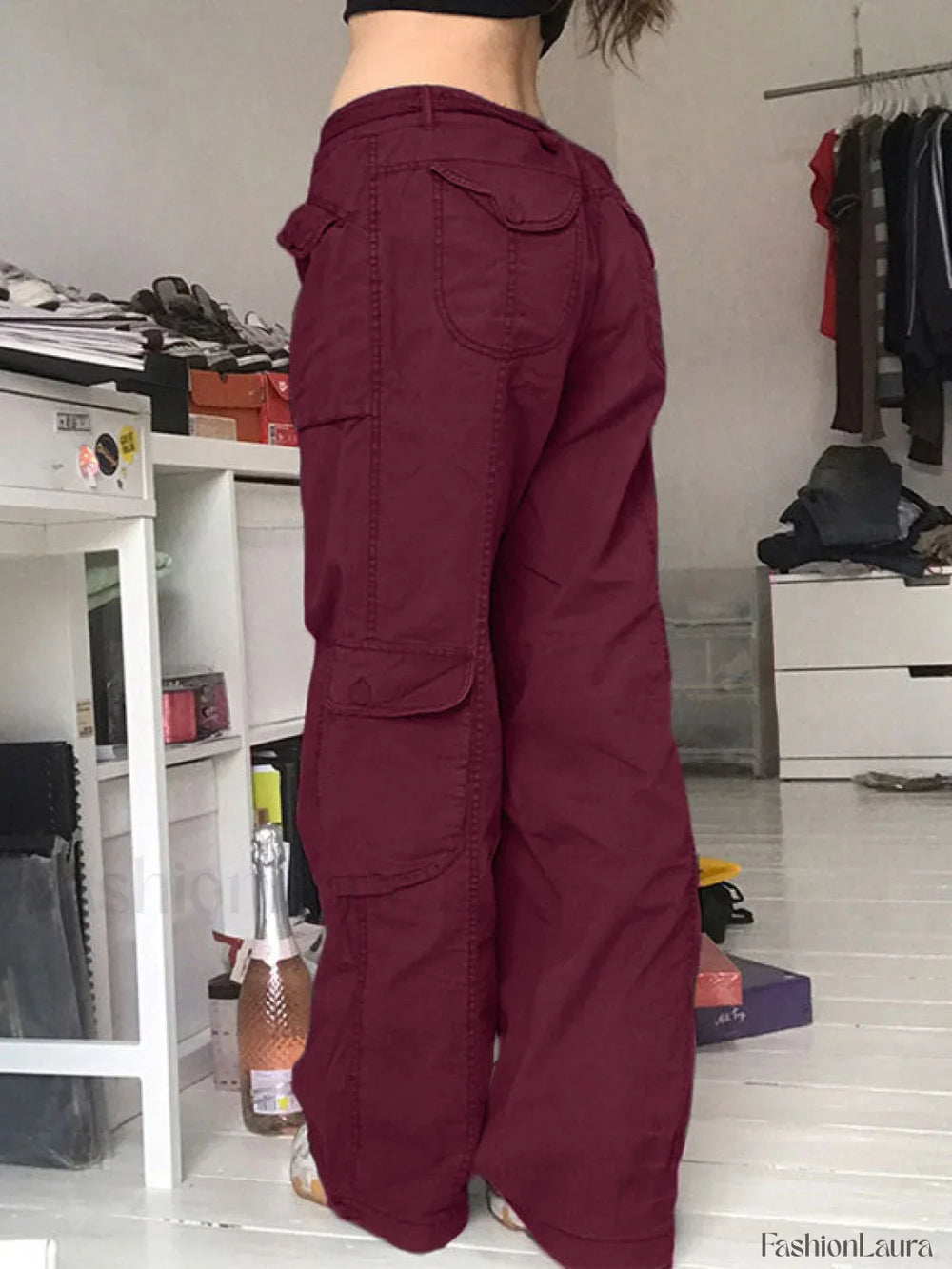 Washed Pocket Patched Cargo Jeans Cargo Jeans