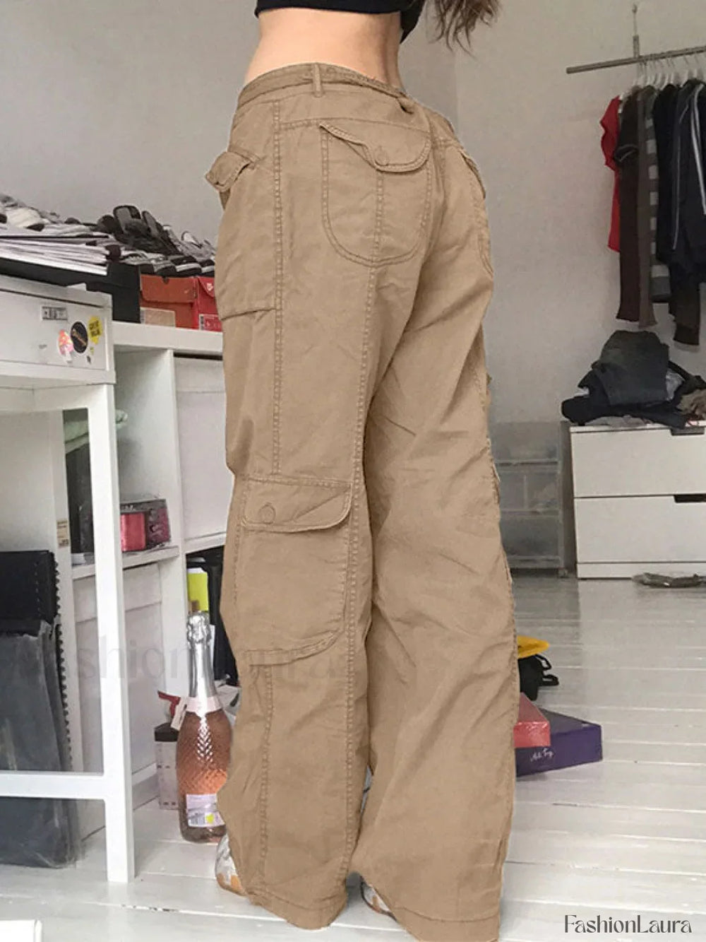 Washed Pocket Patched Cargo Jeans Cargo Jeans