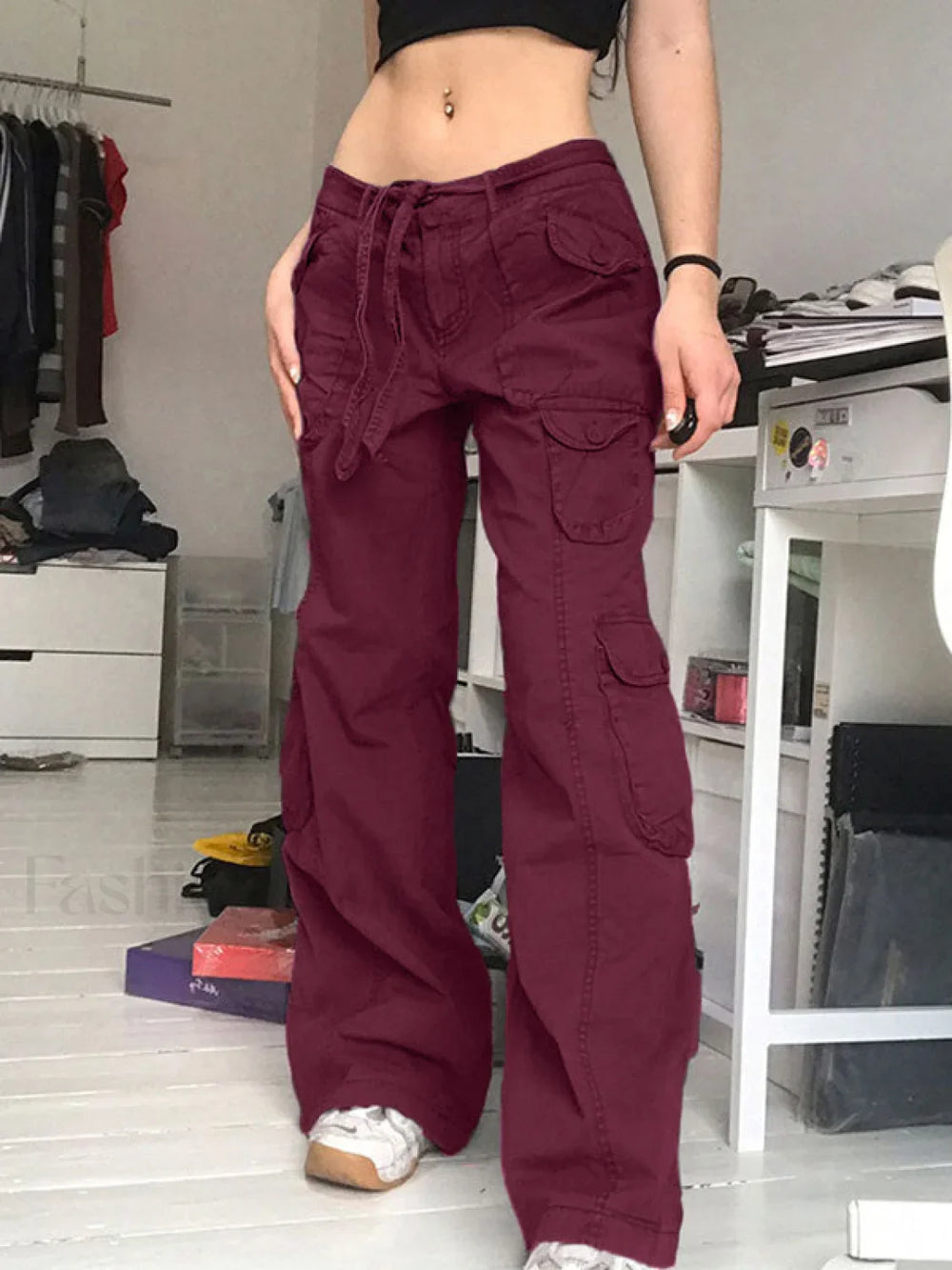 Washed Pocket Patched Cargo Jeans Cargo Jeans