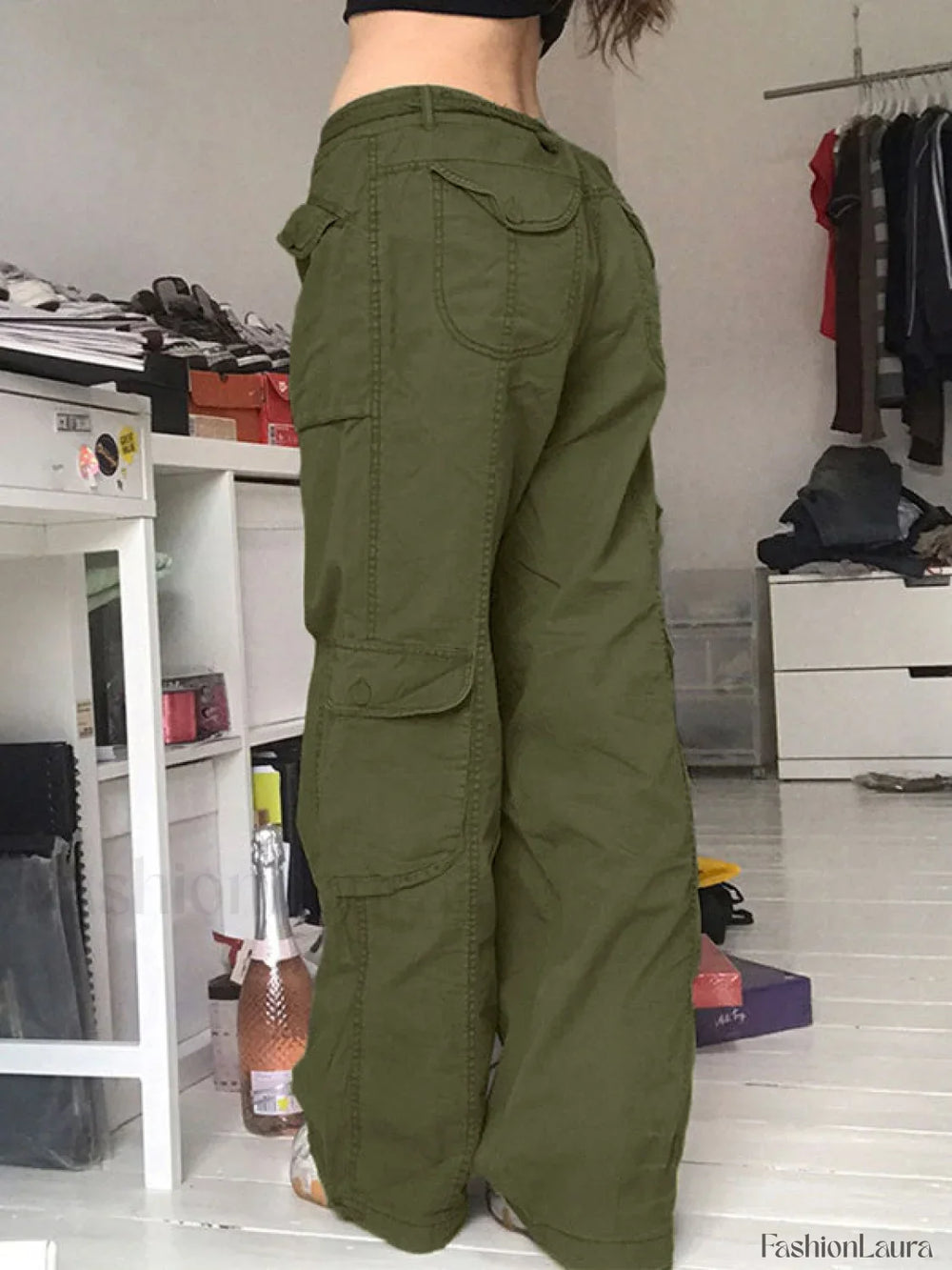 Washed Pocket Patched Cargo Jeans Cargo Jeans