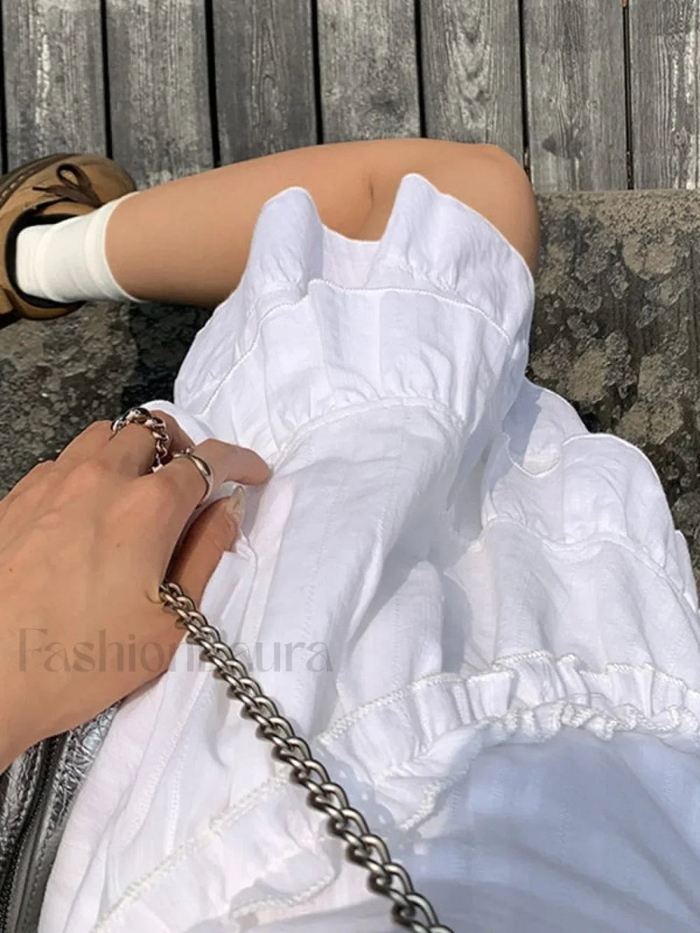 White Tiered Ruffle Mini Dress Mini Dresses