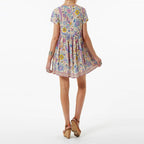 JuliaFashion - Wild Peacock & Flowers V-Neck Mini Dress