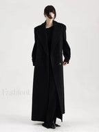 Lautaro Winter Luxury Extra Long Black Warm Soft Wool & Blends Overcoats