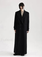 Lautaro Winter Luxury Extra Long Black Warm Soft Wool & Blends Overcoats