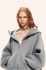 Winter Streetwear Zipper Hoodie Grey / M