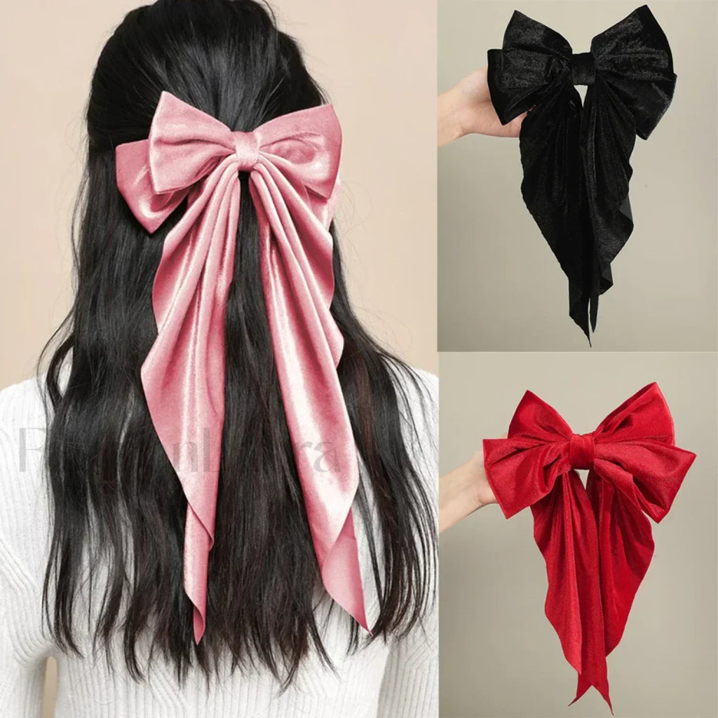 Winter Velvet Large Wedding Korean Fashion Black Red Christmas Hair Accessory