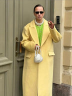 Women Fashion Solid Woolen Warm Overcoats