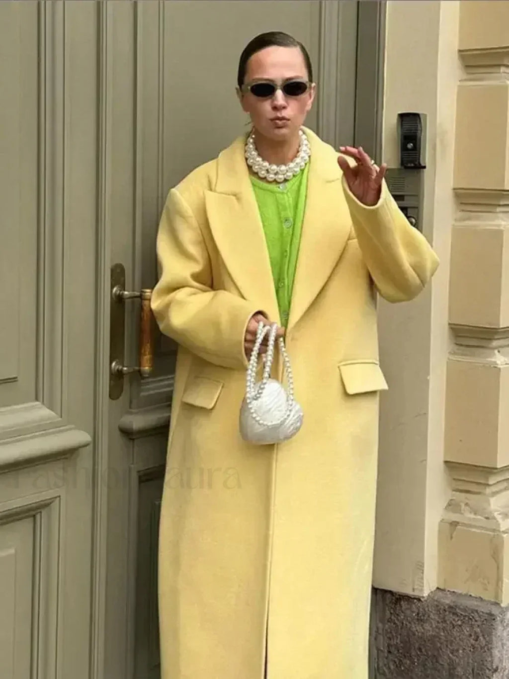 Women Fashion Solid Woolen Warm Overcoats