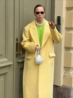 Women Fashion Solid Woolen Warm Overcoats